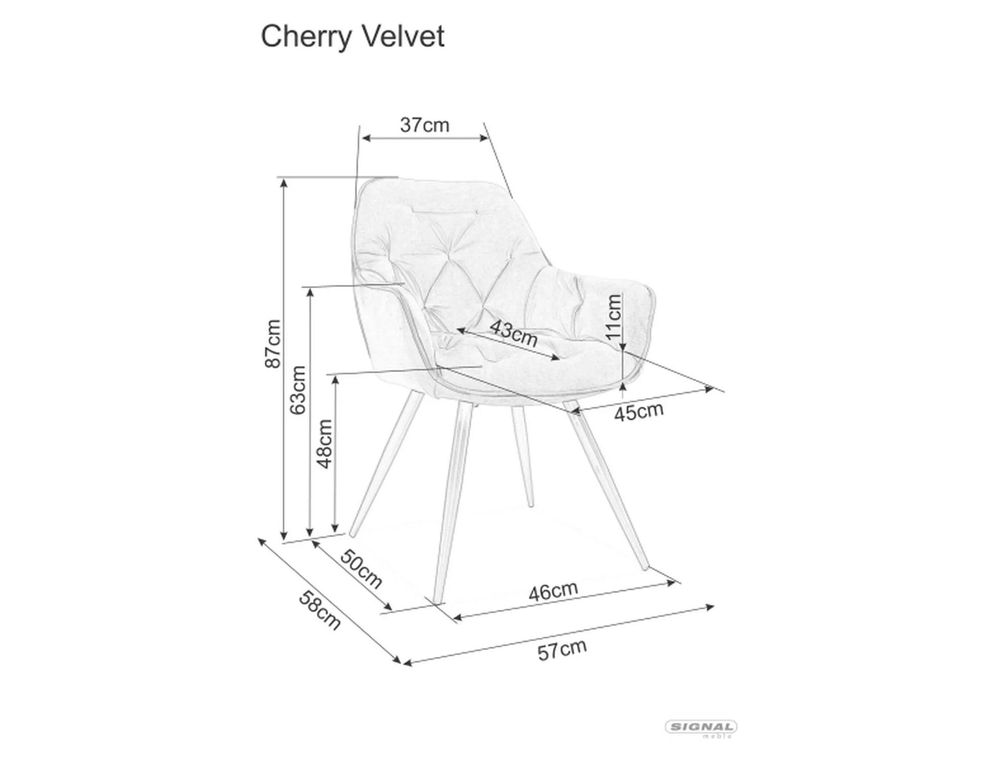 Stuhl Cherry Velvet