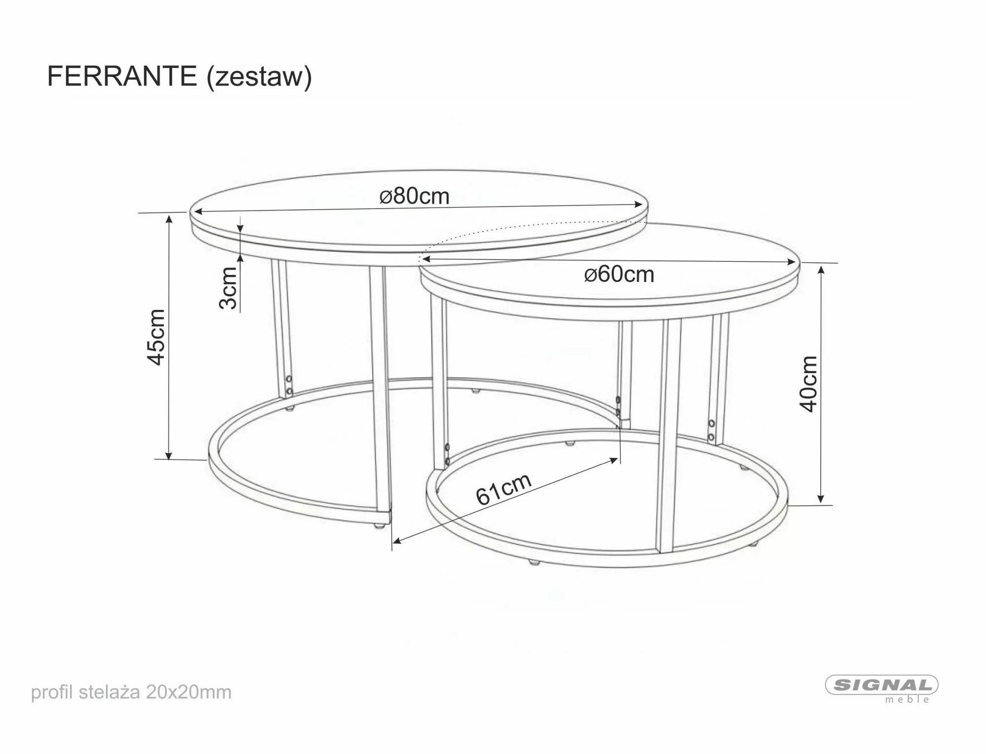 Couchtisch-Set Ferrante D